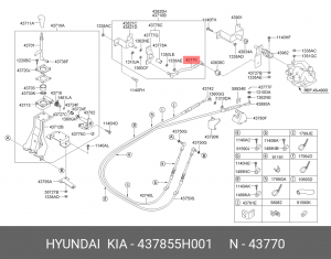 Тяга HYUNDAI HD65,72,78 (M035S5) троса КПП в сборе OE 437855H001 HYUNDAI KIA