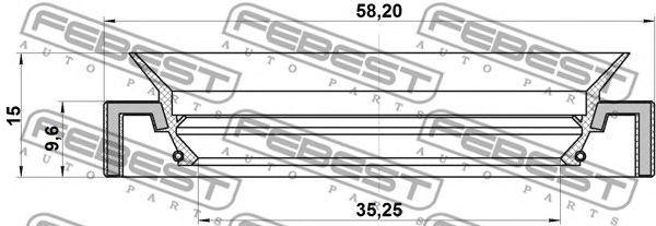 Сальник привода (37x58x9.2x15) MAZDA BT-50 UN 2006-2011 95HAY-37581015C 95HAY-37581015C FEBEST