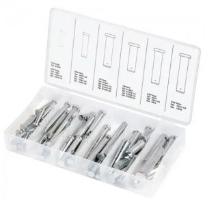 Набор штифтов с головкой и отверстием под шплинт 60шт. СИБРТЕХ 47612 SIBRTEC