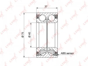 Подшипник ступицы передний (с ABS, 37x40x75) подходит для FORD Mondeo III 2.0-3. WB-1183 LYNXAUTO