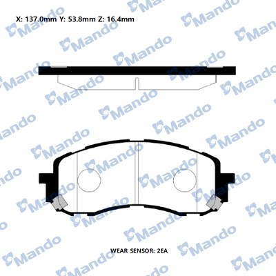 Колодки дисковые передние SUBARU IMPREZA 00- MPB01 MPB01 MANDO