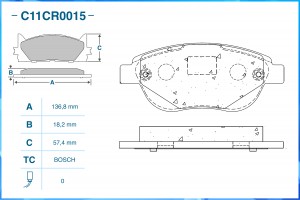 Тормозные колодки передние Low Metallic C11CR0015 C11CR0015 CWORKS