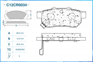 Тормозные колодки задние Low Metallic C12CR0034 C12CR0034 CWORKS