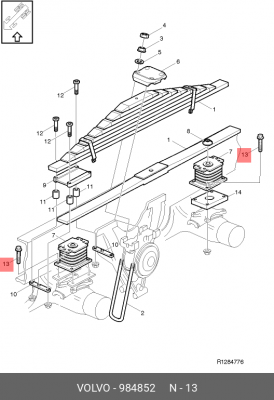 болт пневморессоры! Volvo 984852 VOLVO
