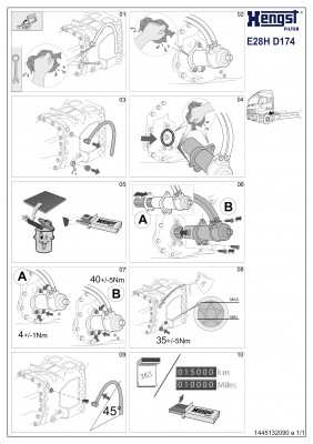 Фильтрующий элемент масла акпп, прокладка, 3 болта (h=151, d=65 volvo fh12/fh16/ E28H D174 HENGST