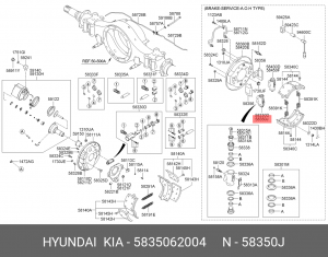 Цилиндр колеса 58350-62004 5835062004 HYUNDAI KIA