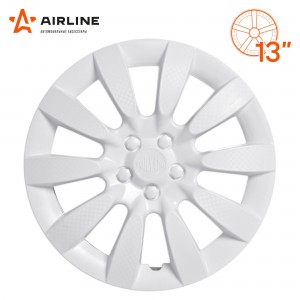 Колпаки колесные декоративные R13 белый "AIRLINE" Торнадо (2 шт.) AWCC-13-08 AIRLINE