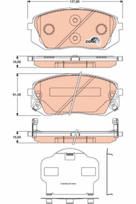 Колодки передние HYUNDAI IX35, KIA SPORTAGE (JE_, SL) GDB3461 GDB3461 TRW