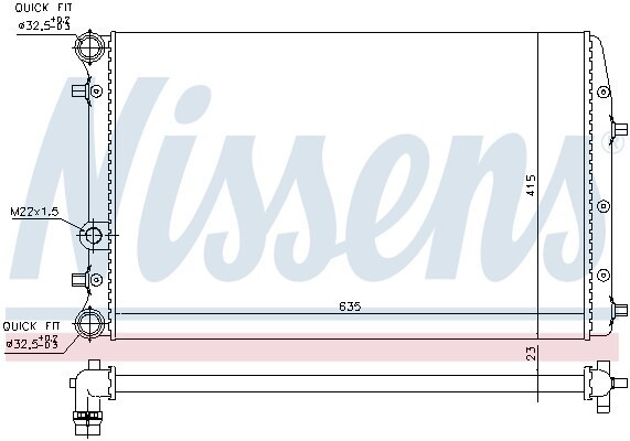 Радиатор SKODA FABIA I-II, ROOMSTER, VW POLO (9N_, 9A4) 652711 652711 NISSENS