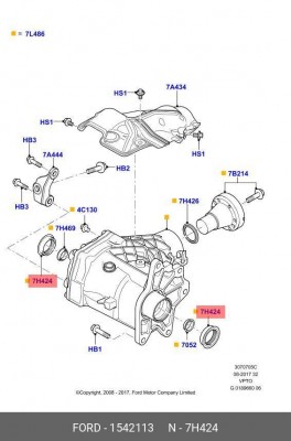 сальник редуктора! переднего правый\ Ford 1542113 FORD