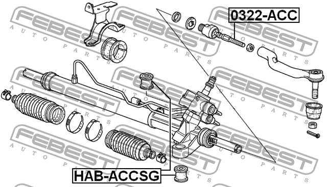 Тяга рулевая HONDA ACCORD 08- 0322-ACC 0322-ACC FEBEST