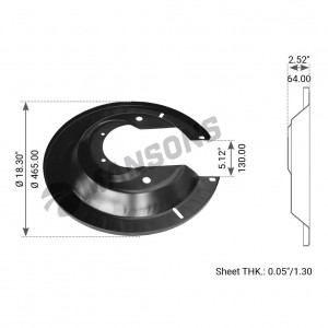 Щиток ROR барабана тормозного пылезащитный (большая часть) MANSONS 790127 MANSONS