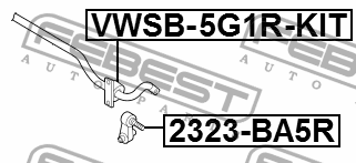 Тяга стабилизатора задняя SKODA KODIAQ 17-, VW TIGUAN 17- 2323-BA5R 2323-BA5R FEBEST