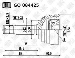 ШРУС наружный Hyundai Elantra 00- GO084425 GO 084425 TRIALLI