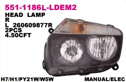 Фара RENAULT Duster (10-) левая DEPO 5511186LLDEM2 DEPO