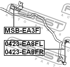 Втулка стабилизатора MITSUBISHI GALANT EA3,8A 1998.02-2003.07 MSB-EA3F MSB-EA3F FEBEST