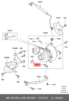прокладка турбокомпрессора!\ Land Rover, Ford, Peugeot 1331076 LAND ROVER