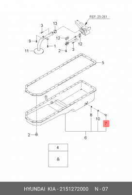 Пробка HYUNDAI HD120,AeroTown дв.D6BR картера двигателя OE 2151272000 HYUNDAI KIA