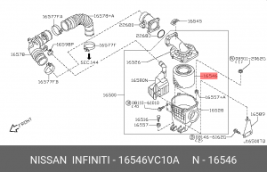 фильтр воздушный!\ Nissan Patrol 2.8TD/3.2TD 97> 16546-VC10A NISSAN