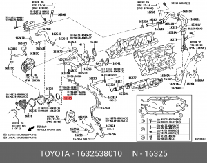 прокладка термостата!\ Toyota land cruiser 200 16325-38010 TOYOTA