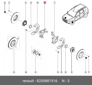 кулак поворотный! передний правый\ Renault Duster 12> 8200881916 RENAULT