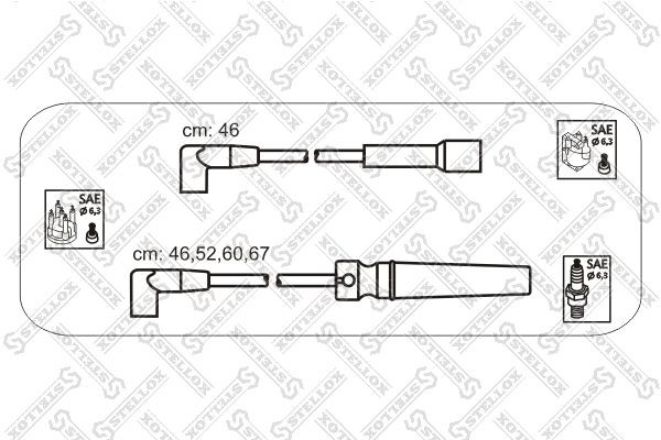 к-кт проводов!\ Daewoo Espero/Nexia 1.5 16V DOHC 10-30043-SX STELLOX