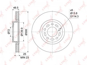 диск тормозной передний!\ Mazda 3 2.0 03> BN-1069 LYNXAUTO