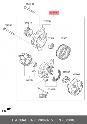 Генератор KIA Soul (08-) (1.6 TCI) (120А,13.5V) OE 373002A150 HYUNDAI KIA