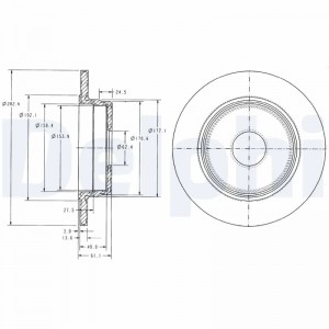 BG2510 диск тормозной задний!\ MB W202/W203/W210 2.0-3.0TD 85> BG2510 DELPHI