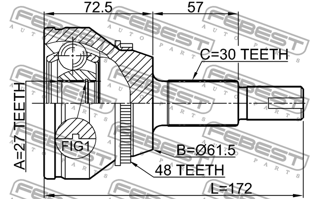 ШРУС 0110-GSL20A48 0110-GSL20A48 FEBEST