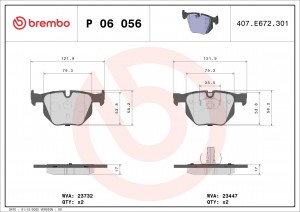 Колодки тормозные P06056 P06056 BREMBO