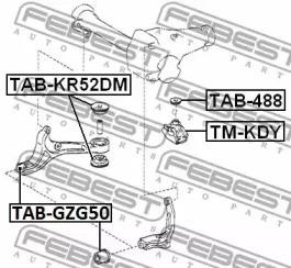 Сайлентблок опоры дифференциала TOYOTA CELSIOR UCF2# 1994.10-2000.08 TAB-GZG50 TAB-GZG50 FEBEST