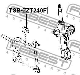 Втулка стабилизатора TOYOTA COROLLA VERSO AUR10,CUR10,ZNR1 2004.02-2009.02 TSB-Z TSB-ZZT240F FEBEST