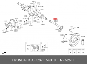 Полуось HYUNDAI HD72,78 дв.D4DB,D4DD,D4GA заднего моста OE 526115K310 HYUNDAI KIA