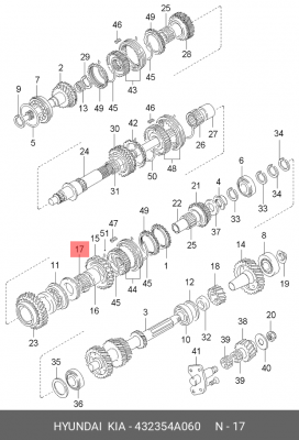 Подшипник КПП HYUNDAI Porter вала промежуточного игольчатый OE 432354A060 HYUNDAI KIA