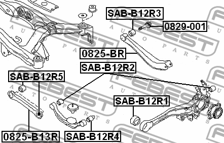 Болт с эксцентриком SUBARU LEGACY/LEGACY OUTBACK B13 2003-2009 0829-001 0829-001 FEBEST