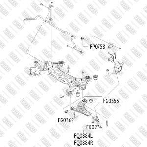 сайлентблок переднего рычага!\ Chevrolet Aveo 03> FG0355 FIXAR