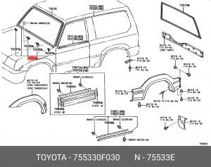 УПЛОТНЕНИЕ 75533-0F030 TOYOTA