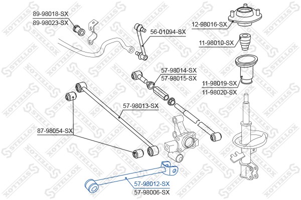 рычаг задней подвески продольный!\ Toyota Camry SXV10/SXV2#/ACV3# 93> 57-98012-SX STELLOX