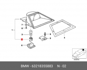 Патрон лампы BMW 5 (E60),7 (E38),X6 (E71) фонаря заднего OE 63 21 8 355 883 BMW