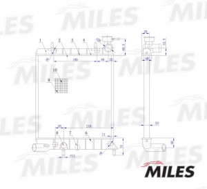 Радиатор (механическая сборка) HYUNDAI ACCENT 1.5/1.6 00-) (NISSENS 67022) ACRM0 ACRM007 MILES