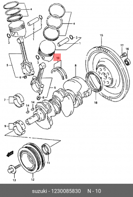 ПОЛУКОЛЬЦА КОЛЕНВАЛА 12300-85830 12300-85830 SUZUKI