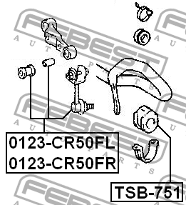 Тяга стабилизатора передн левая TOYOTA LITEACE 96-07 0123-CR50FL 0123-CR50FL FEBEST