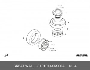 Гайка колеса HAVAL H6,F7,F7x OE 3101014XKS00A GREAT WALL