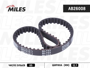 Ремень ГРМ MITSUBISHI 2.2-2.4 87-94/ HYUNDAI 1.6-2.0 90-98 (65X12.7) (Contitech  AB26008 MILES