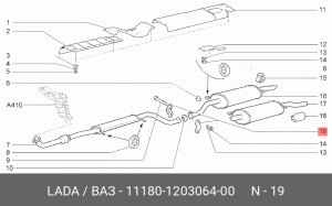 Хомут ВАЗ-1118,2170 глушителя соединительный АвтоВАЗ 11180-1203064-00 LADA VAZ