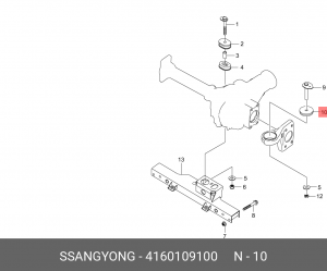 Подушка SSANGYONG Actyon (06-),Actyon Sports (06-/12-),Rexton (06-) переднего мо 4160109100 SSANG YONG