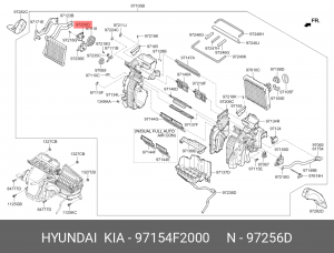 97154F2000 ПРИВОД ЗАСЛОНКИ ОТОПИТЕЛЯ САЛОНА, 10ВТ 97154F2000 HYUNDAI