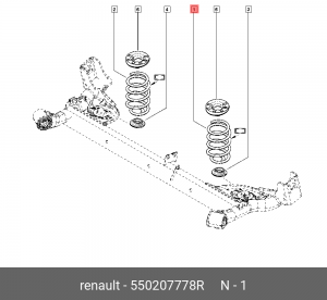 пружина задняя!\ Renault 550207778R RENAULT