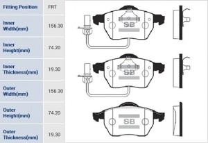 Колодки тормозные А100 9194/А6 9597 передние SP2001A SP2001A SANGSIN